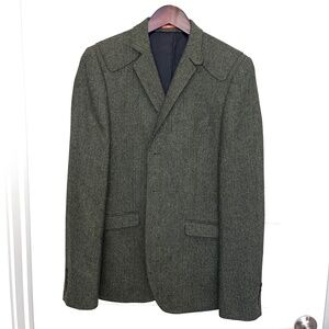 Ben Sherman Green Herringbone Tweed Men’s Blazer, Small